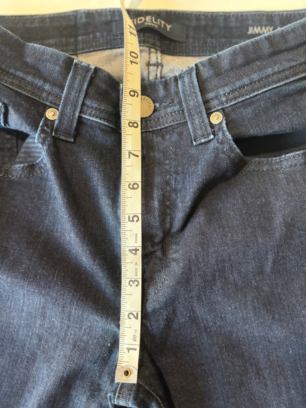 Fidelity dark wash jimmy denim jeans women’s 30 waist 32 inseam mid rise - Picture 4 of 7